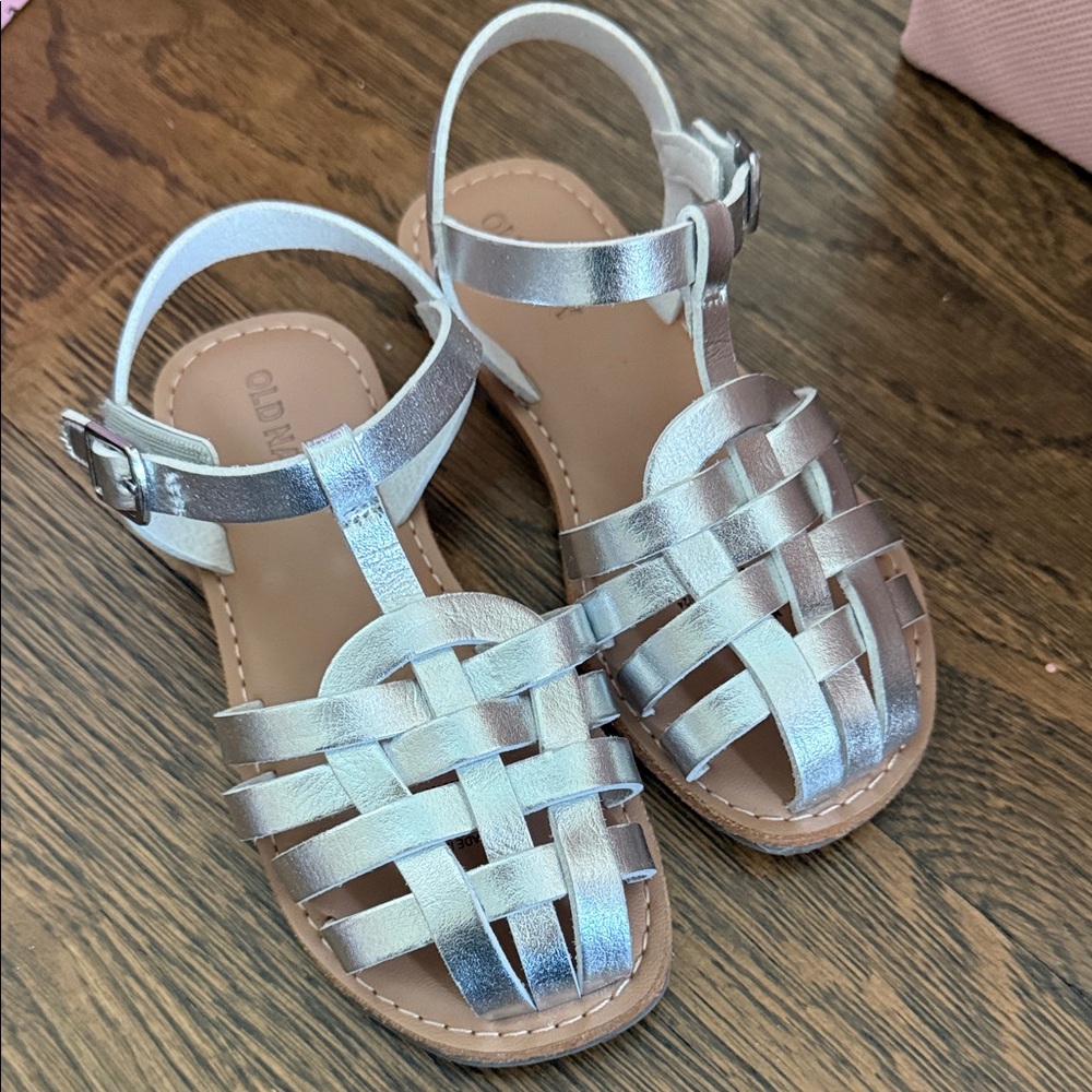 Old Navy Kids Shiny Silver Sandals